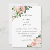 ブッシュピンクの花園ウェディング招待状 招待状 (正面)