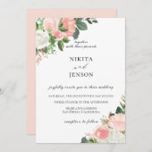 ブッシュピンクの花園ウェディング招待状 招待状 (正面/裏面)