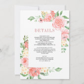 ブッシュピンクの花束が一つになったウェディング 招待状 (裏面)