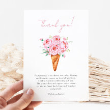 ブッシュピンクの花柄アイスクリーム ブライダルシャワー