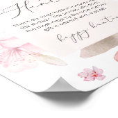 ブッシュピンクの花柄リングハント ブライダルシャワーゲーム ポーズ ポスター (角)