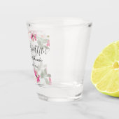 ブッシュピンクの花柄 ハッピーエバーアフター ウェディング ショットグラス (右)
