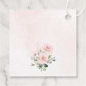 ブッシュピンクの花、グリーン、ボヘミアン、花柄の洗礼 フェイバータグ (裏面)
