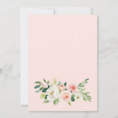 ブッシュピンクの花 水彩 結婚式のランチ会 招待状 (裏面)