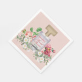 ブッシュピンクの香水ボトル フラワーブライダルシャワー スタンダードランチョンナプキン (角)