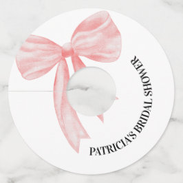 ブッシュピンクの bow 彼女は結婚する ブライダルシャワー ワイングラスタグ