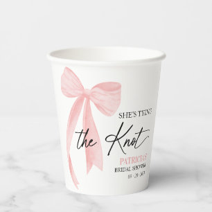 ブッシュピンクの bow 彼女は結婚する ブライダルシャワー 紙コップ