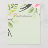 ブッシュピンクオリーブの最低予算の結婚式招待状 チラシ (裏面)