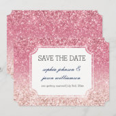 ブッシュピンクグリッター Save the Date セーブザデート (正面/裏面)