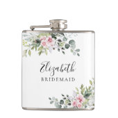 ブッシュピンクグリーンのウェディングシャワー フラスコ フラスク (正面)