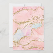 ブッシュピンクゴールドアゲート大理石アーチムスリムウェディング 招待状 (裏面)