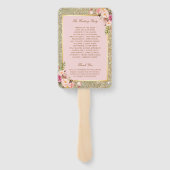 ブッシュピンクゴールドグリッターズ フローラル ウェディングプログラム ハンドファン (裏面)