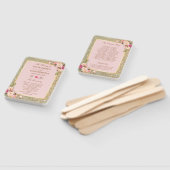 ブッシュピンクゴールドグリッターズ フローラル ウェディングプログラム ハンドファン (組立なし)