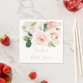 ブッシュピンクゴールドフラワーブライダルシャワー スタンダードカクテルナプキン (インサイチュ)