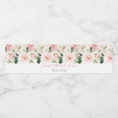 ブッシュピンクゴールドフラワーブライダルシャワー ペットボトルラベル (シングルラベル)