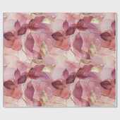 ブッシュピンクゴールドリーフ ブライダルシャワー ラッピングペーパー (フラット)