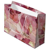 ブッシュピンクゴールドリーフ ブライダルシャワー ラージペーパーバッグ (正面アングル)