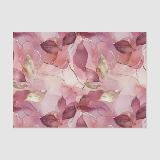 ブッシュピンクゴールドリーフ ブライダルシャワー 薄葉紙 (正面)