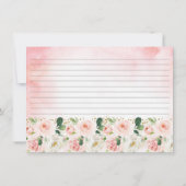 ブッシュピンクゴールド フラワーブライダルシャワー レシピカード 招待状 (裏面)