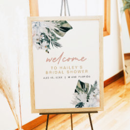 ブッシュピンクトロピカルパームパンパス ブライダルシャワーポスト ポスター