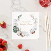 ブッシュピンクトロピカルパームパンパス ブライダルシャワー スタンダードカクテルナプキン (インサイチュ)