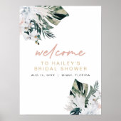 ブッシュピンクトロピカルパームパンパス ブライダルシャワー ポスト ポスター (正面)