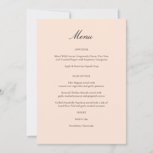 ブッシュピンクパステルメニュー 招待状 (正面)
