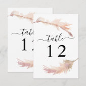 ブッシュピンクパンパスグラス ウェディングテーブルナンバーカード 招待状 (正面/裏面)