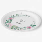 ブッシュピンクブームウェディング ペーパープレート (アングル)