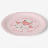 ブッシュピンクローズオールデイ ロゼ ワインブライダルシャワー ペーパープレート (アングル)