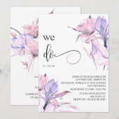 *~*  ブッシュピンクローズ フローラル RSVP AR15 QR ウェディング 招待状 (正面/裏面)