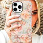 ブッシュピンクヴィンテージフローラ名前をカスタムする Case-Mate iPhoneケース