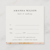 ブッシュピンク金ゴールド絵を描油テクスチャギフト証明書 スクエア名刺 (裏面)