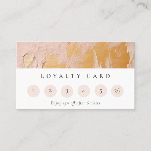 ブッシュピンク金ゴールド絵を描油テクスチャロイヤリティカード 名刺 (正面)