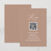 ブッシュピンク エレガント スクリプト シンプル QR ウェディング RSVP エンクロージャーカード (正面/裏面)