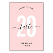 ブッシュピンク エレガント スクリプト モダン テーブル ナンバー テーブルナンバー (裏面)