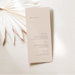 ブッシュピンク エレガント ミニマル ウェディング フラット メニュー