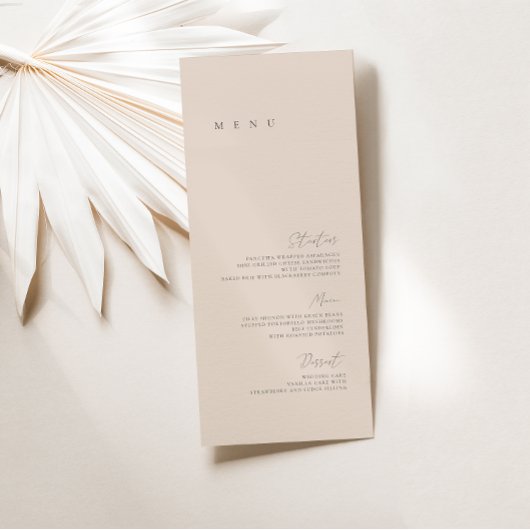 ブッシュピンク エレガント ミニマル ウェディング フラット メニュー
