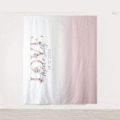 ブッシュピンク グラデーション 自撮り ラブ バックドロップ ウェディング タペストリー (正面)