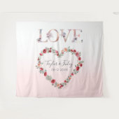 ブッシュピンク グラデーション 自撮り 愛 背景 ウェディング タペストリー (正面(横))