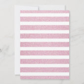 ブッシュピンク グリッター ストライプ ブライズメイドのランチョン 招待状 (裏面)