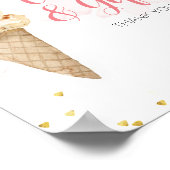 ブッシュピンク＆ゴールド アイスクリーム カード＆ギフト ポスター (角)