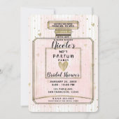 ブッシュピンク&ゴールド パリパフューム ブライダルシャワー 招待状 (正面)