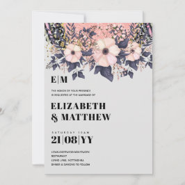 ブッシュピンク ダスティーブルー ローズゴールド フラワーズ ウェディング シック