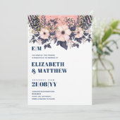 ブッシュピンク ダスティーブルー ローズゴールド フラワーズ ウェディング シック (スタンド正面)