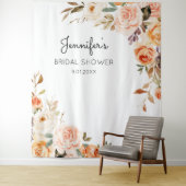 ブッシュピンク＆ピーチの花のブライズシャワーまたはパーティー タペストリー (インサイチュ)