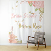 ブッシュピンク&ピーチローズのウェディングバックドロップ タペストリー (インサイチュ)