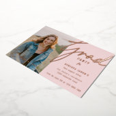 ブッシュピンク フォト グラデーション パーティー フォイル インビテーション 箔招待状 (回転した状態)