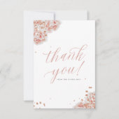 ブッシュピンク フラワーフラット サンクスカード サンキューカード (正面)