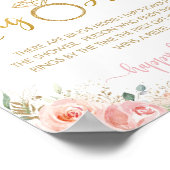 ブッシュピンク フラワーブライダルシャワー リングハントゲーム ポスター (角)